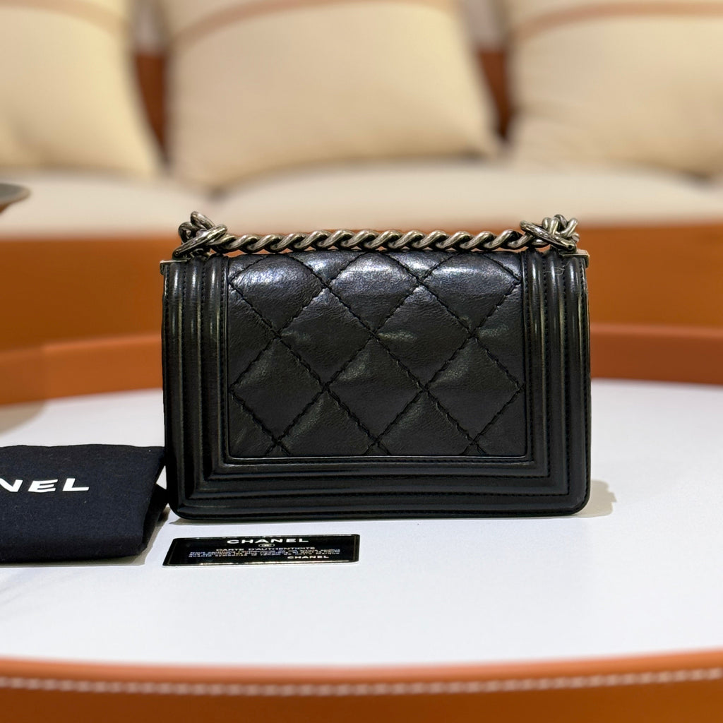 CHANEL SMALL LEBOY BLACK RUTHENIUM HARDWARE