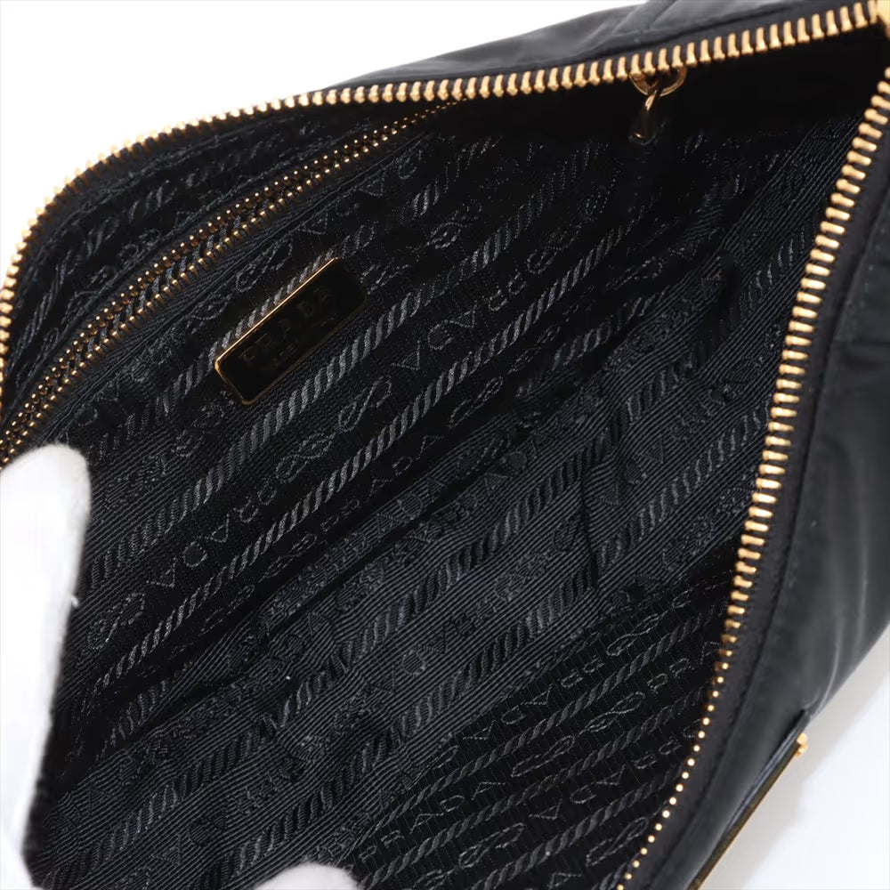 Prada Tessuto Nylon Demi Lune Two-Way Shoulder Bag Black