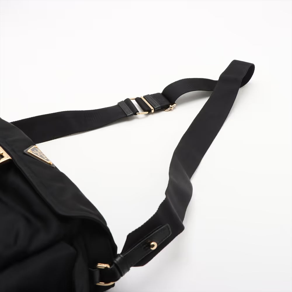 Prada Tessuto Explorer Medium Nylon Leather Two-Way Shoulder Bag Black