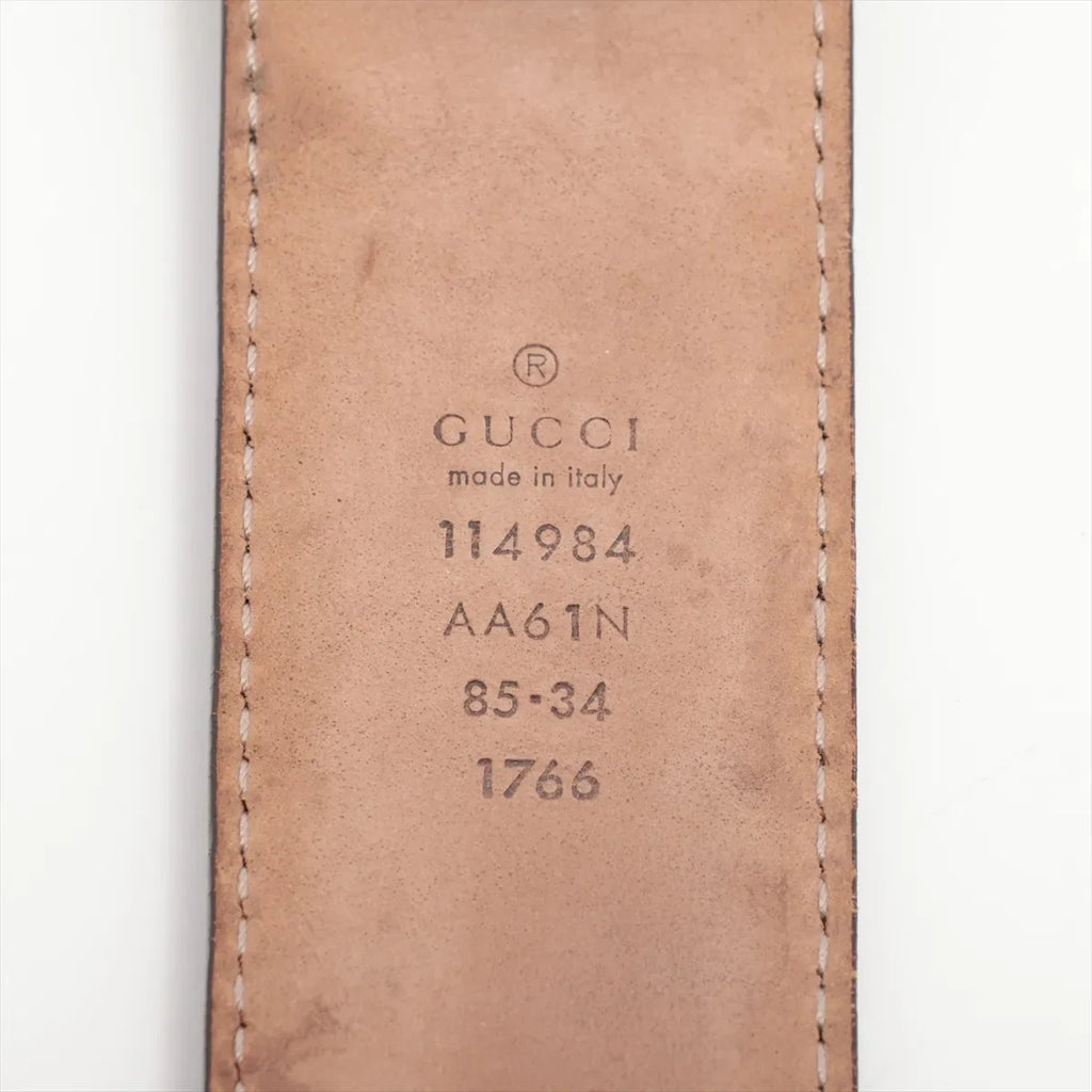 Gucci Interlocking GG Leather Belt Brown