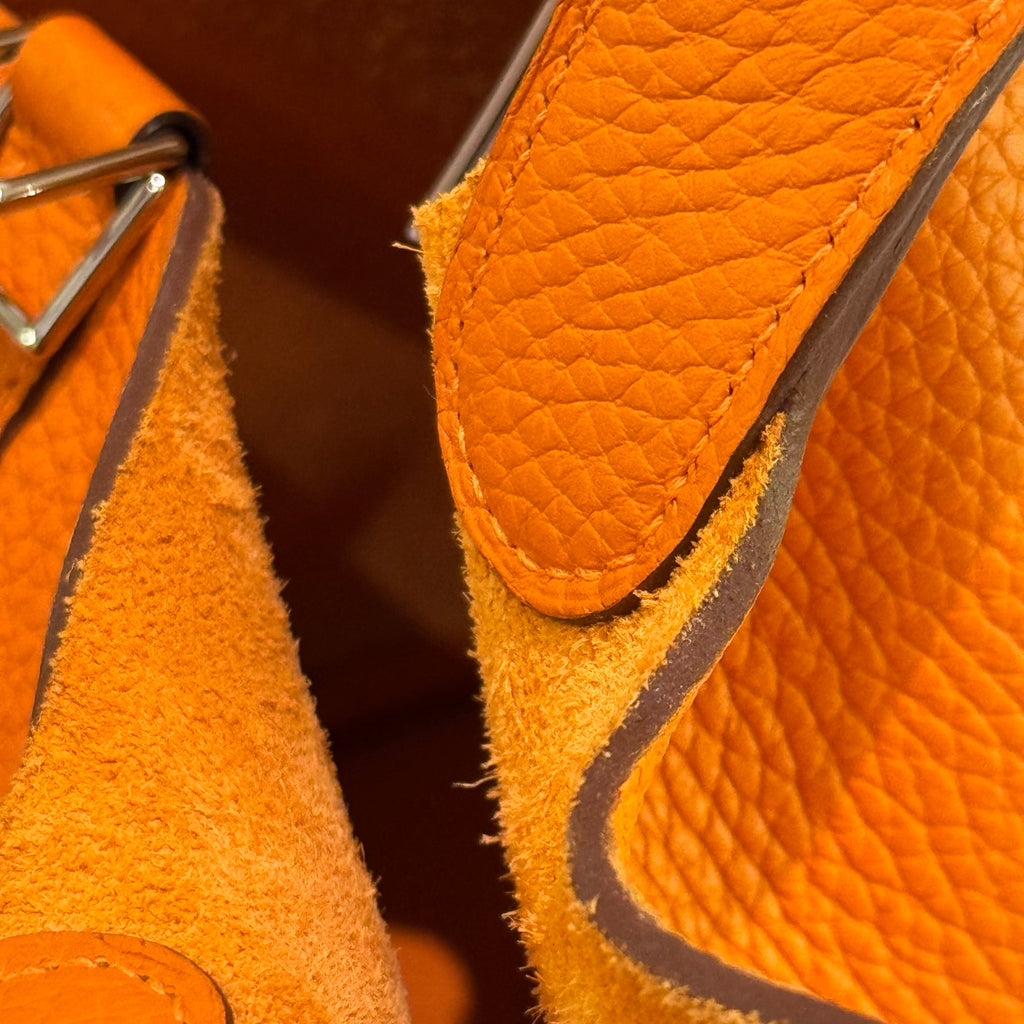 HERMES PICOTIN 22 ORANGE Q STAMP