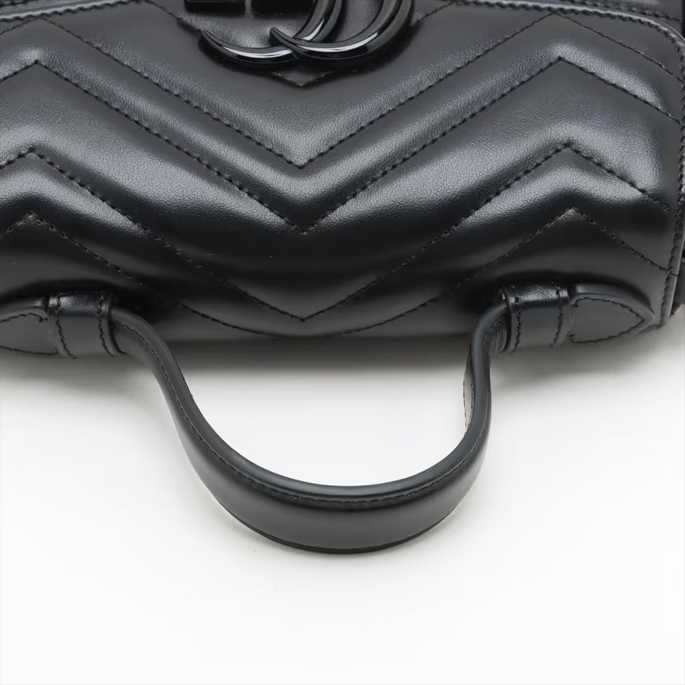 Gucci GG Marmont Leather Two-Way Handbag Black
