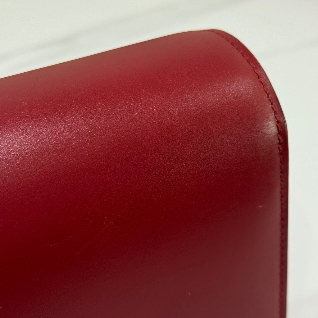 CELINE TEEN SMALL BAG IN BOX CALFSKIN RED (TOFU BAG)