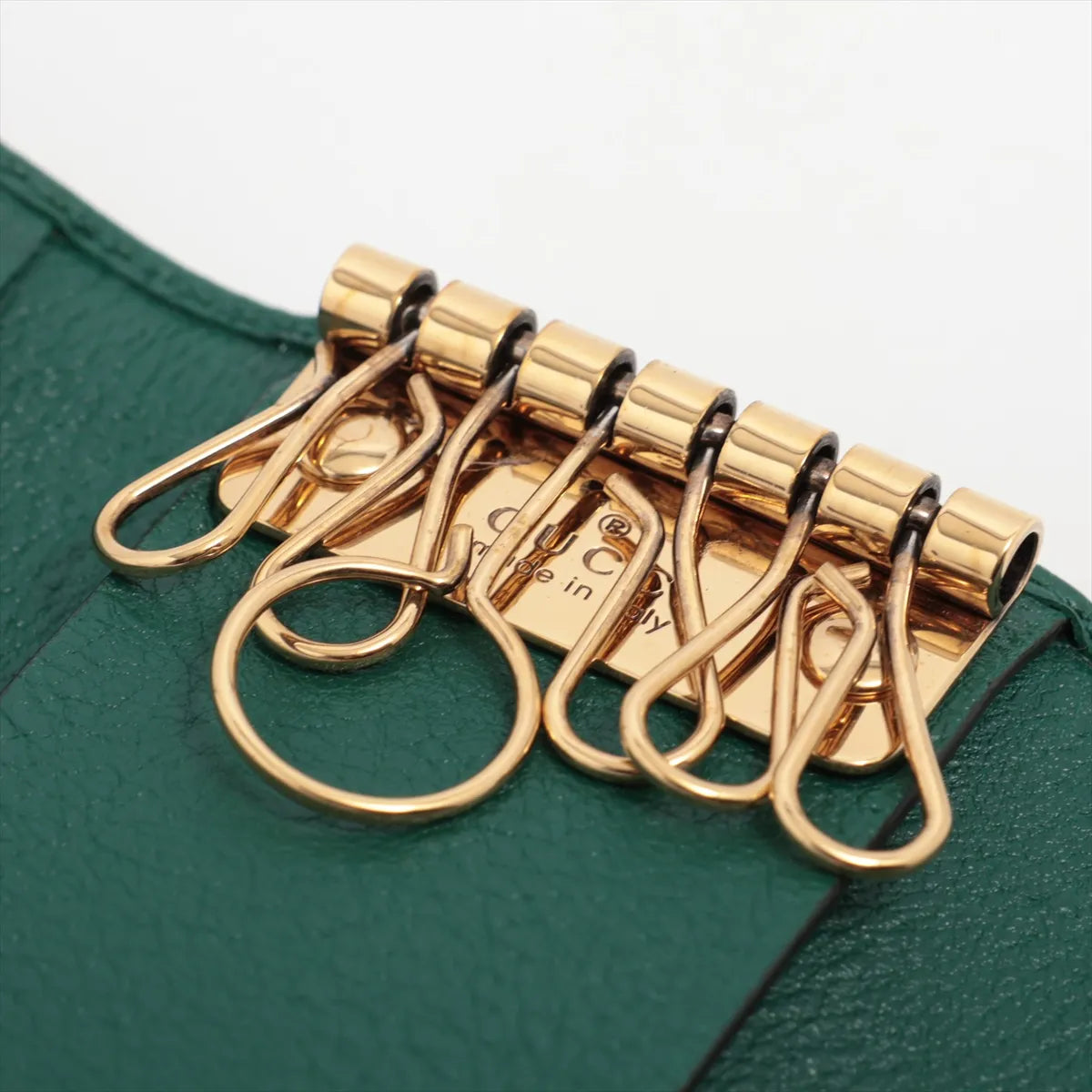 Gucci Bamboo GG Marmont Leather Key Case Green