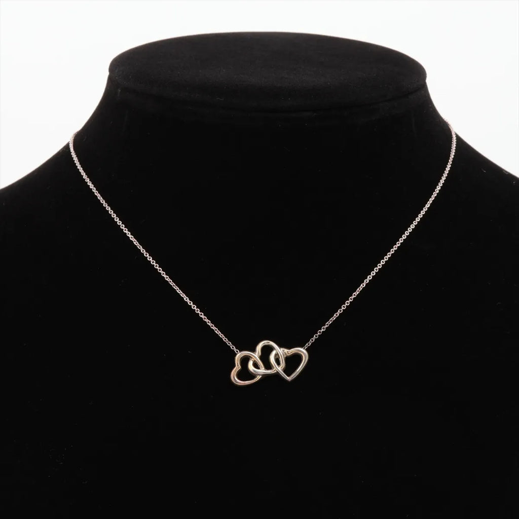 Tiffany & Co. Triple Heart Pendant Necklace Silver