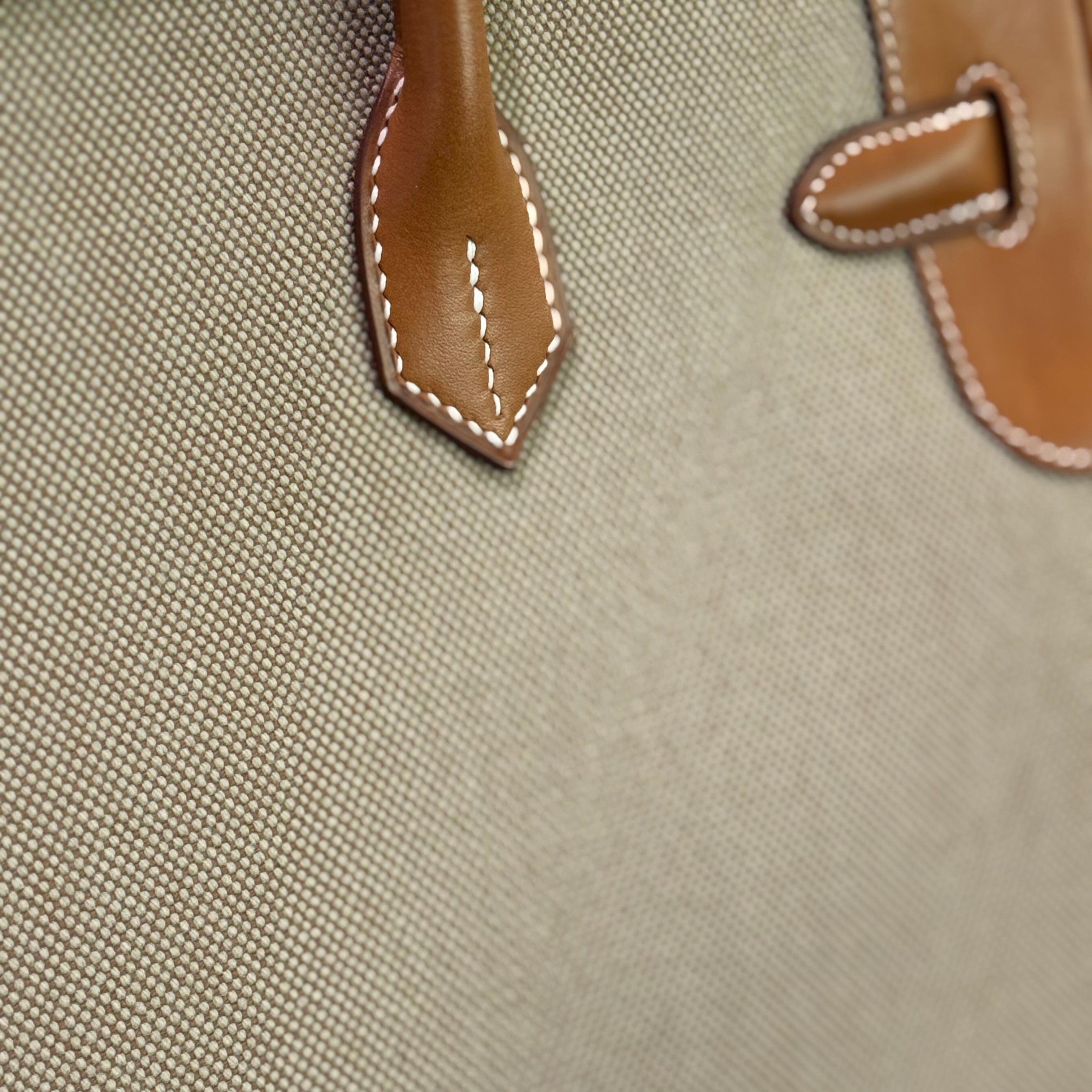 HERMÈS BIRKIN 35 SADDLE LEATHER & CANVAS STAMP P