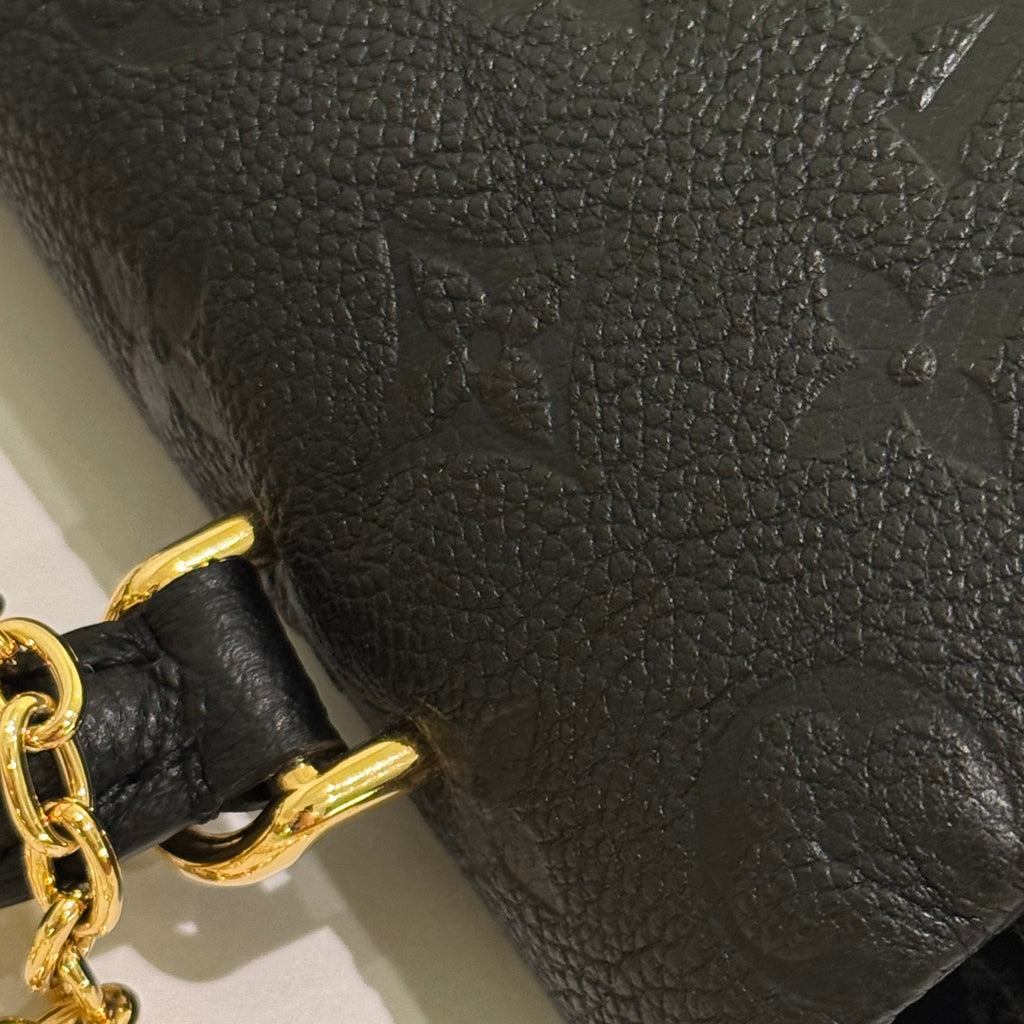 LOUIS VUITTON NANO MADELEINE EMBOSSED LEATHER TOP HANDLE CROSSBODY BAG