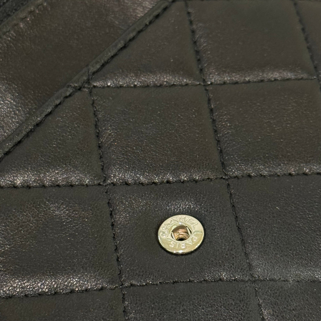 CHANEL CLASSIC WALLET ON CHAIN GRAINED CALFSKIN BLACK