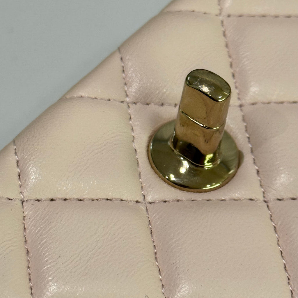 CHANEL CF MINI PINK LAMBSKIN RECTANGLE FLAP BAG WITH MICROCHIP