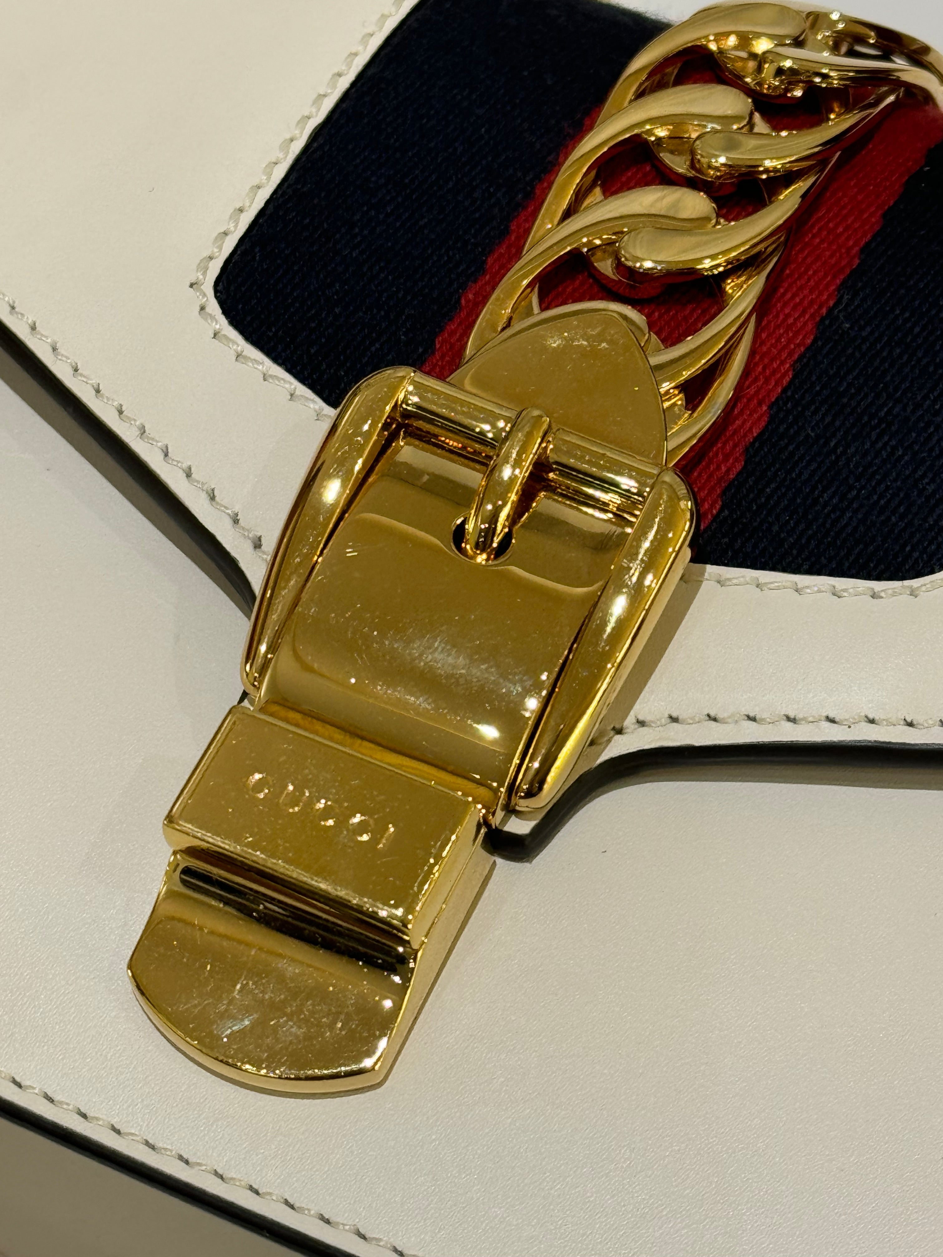 GUCCI SYLVIE LEATHER MINI CHAIN BAG