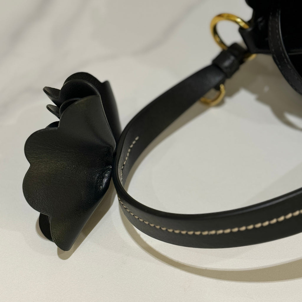 MIUMIU BLACK FLOWER BUCKET BAG