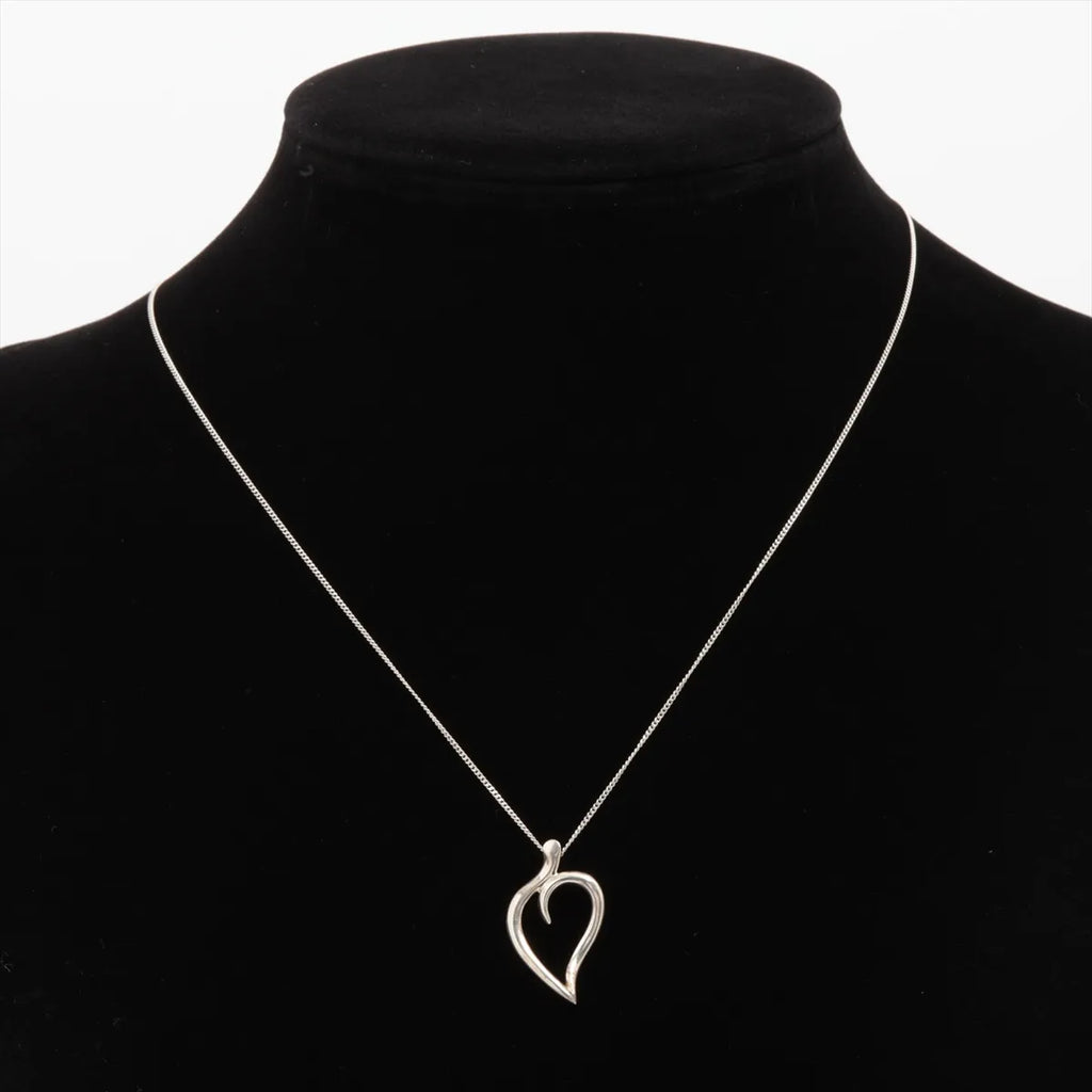 Tiffany & Co. Heart Leaf Pendant Necklace Silver