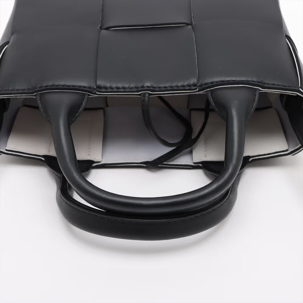 Bottega Veneta Maxi Intrecciato Mini Arco Leather Two-Way Shoulder Bag Black