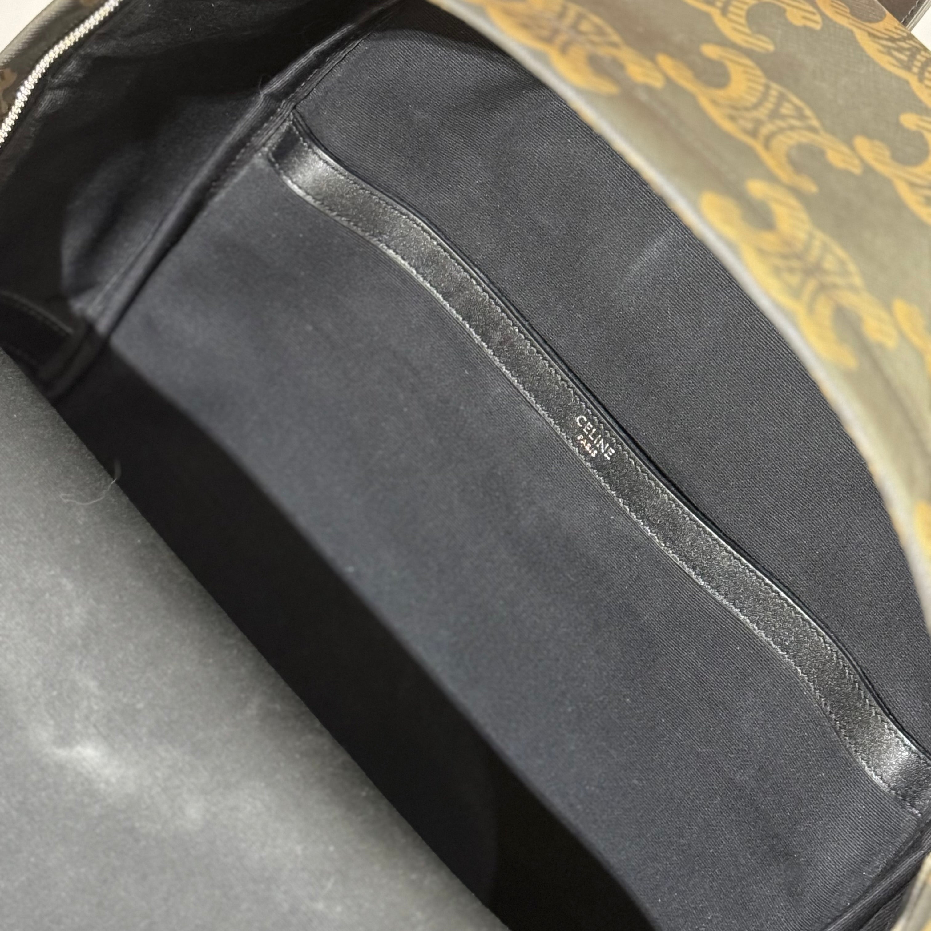 CELINE MEDIUM BACKPACK IN TRIOMPHE CANVAS AND CALFSKIN