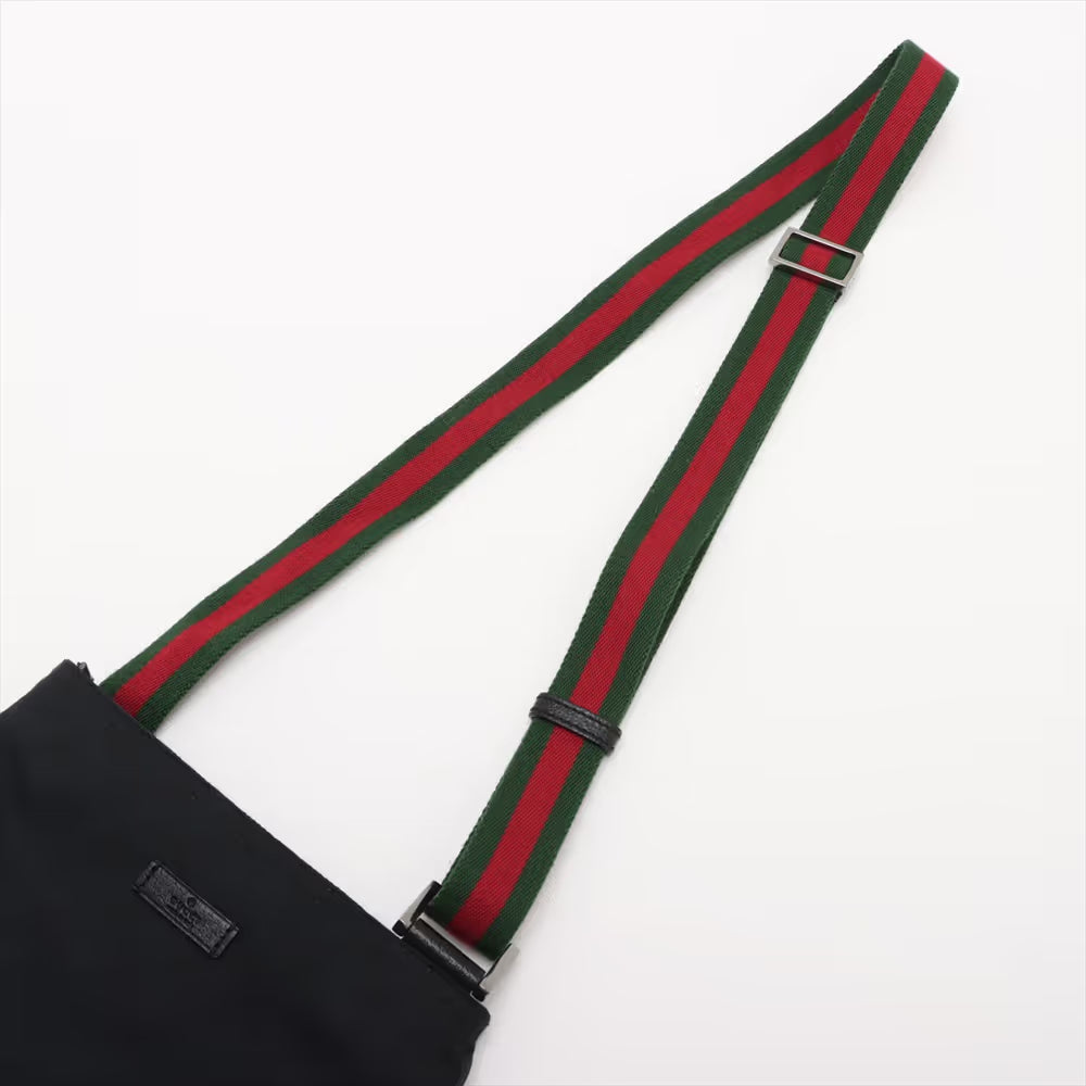 Gucci GG Canvas Leather Shoulder Bag Black