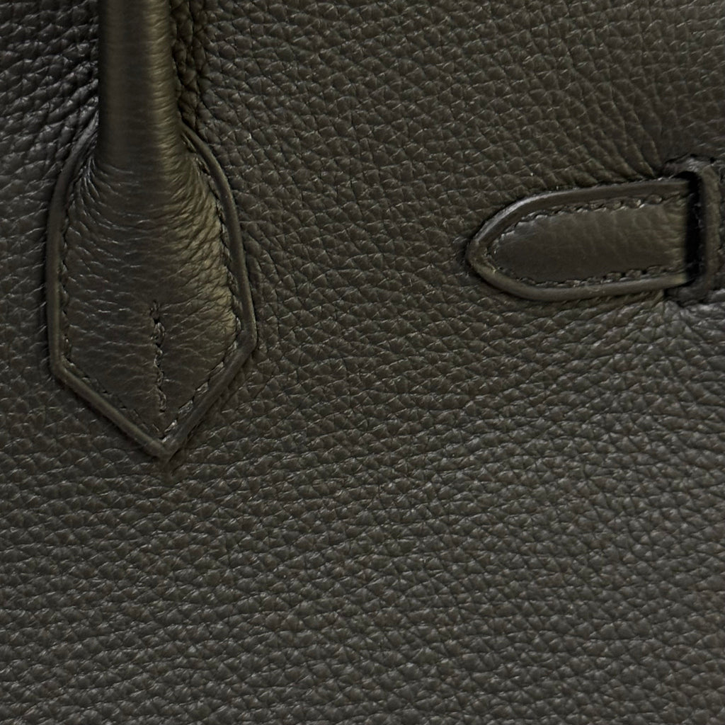 HERMES BIRKIN 25 TOGO BLACK WITH GOLD HARDWARE STAMP W (2025 INVOICE)