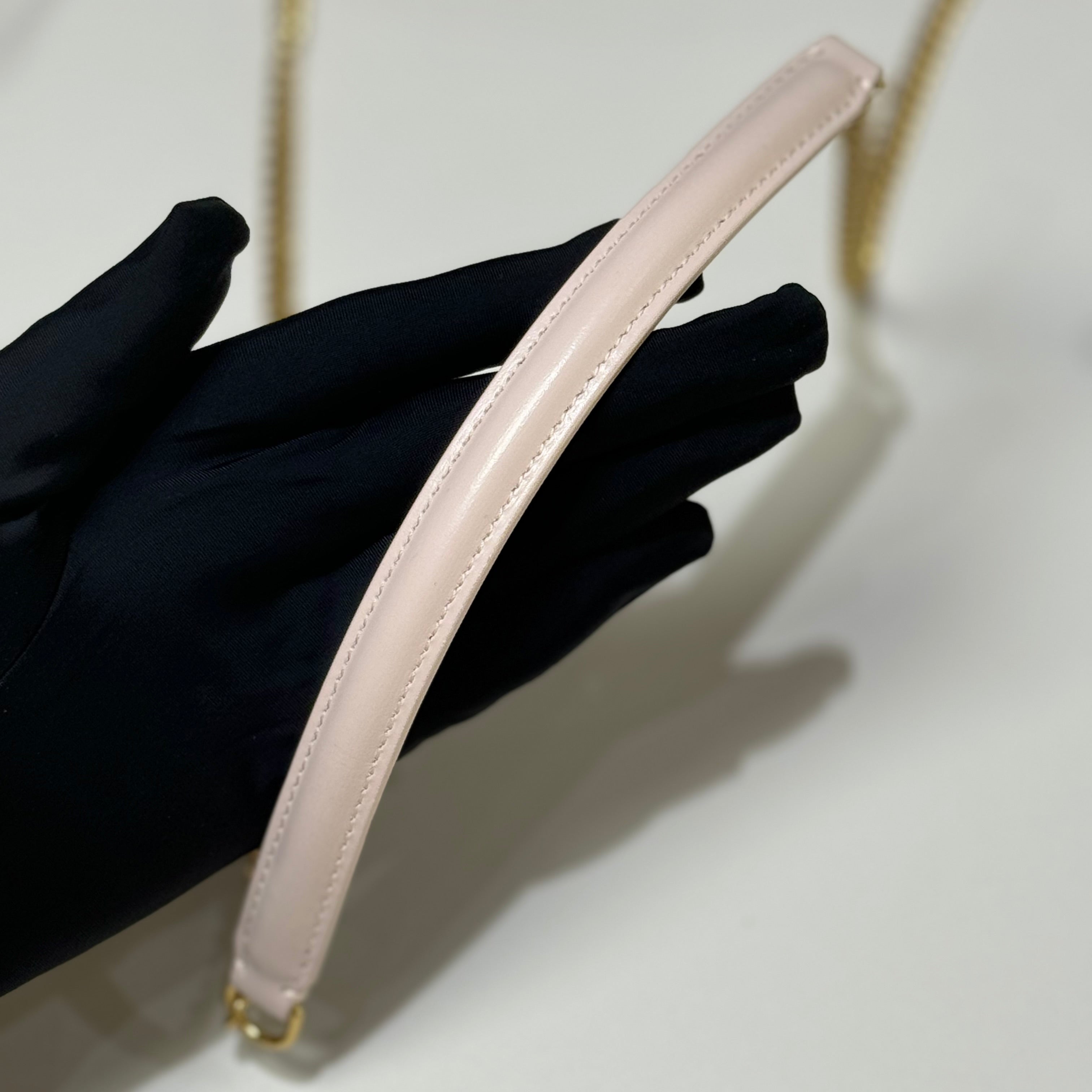 CELINE TRIOMPHE EMBOSSED CHAIN MINI LIPSTICK BAG