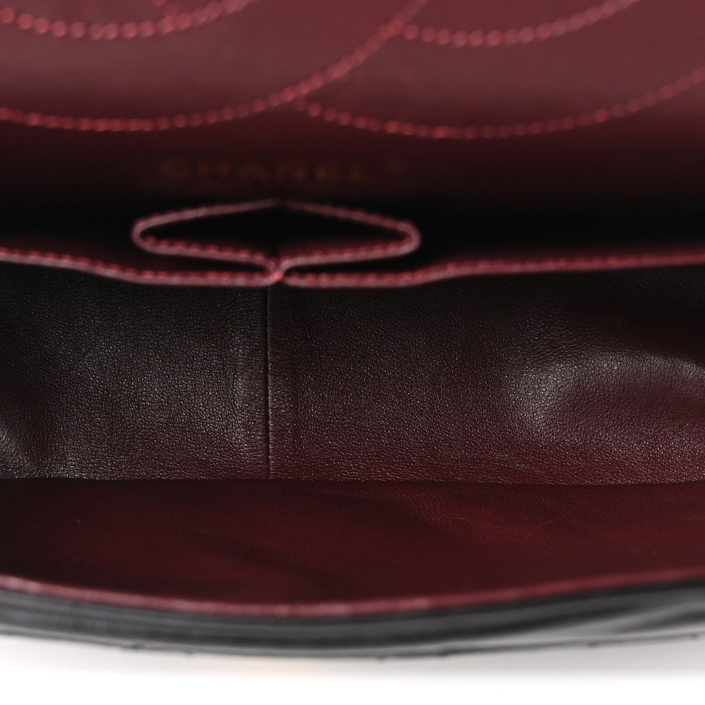 Aged Calfskin Quilted 2.55 Reissue 227 Flap Black