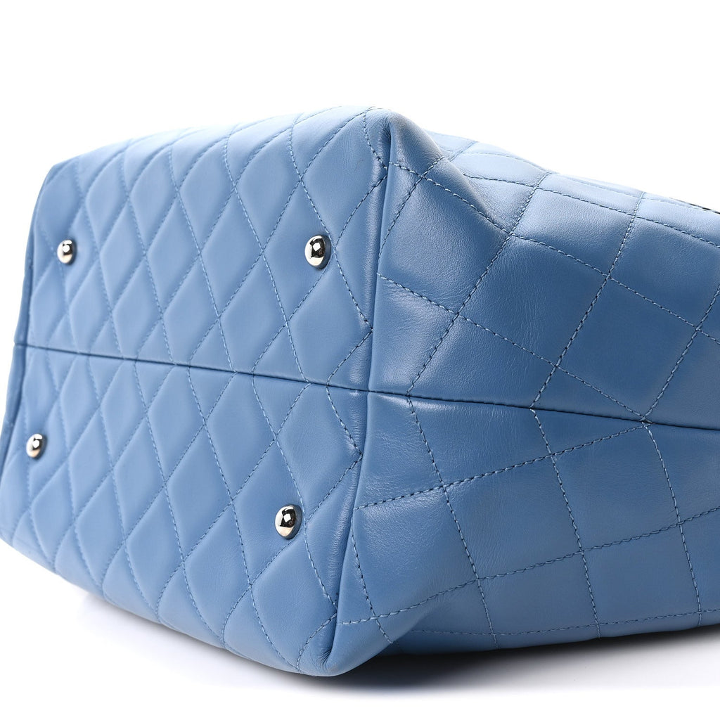 Calfskin Perforated Up In The Air North South Tote Blue
