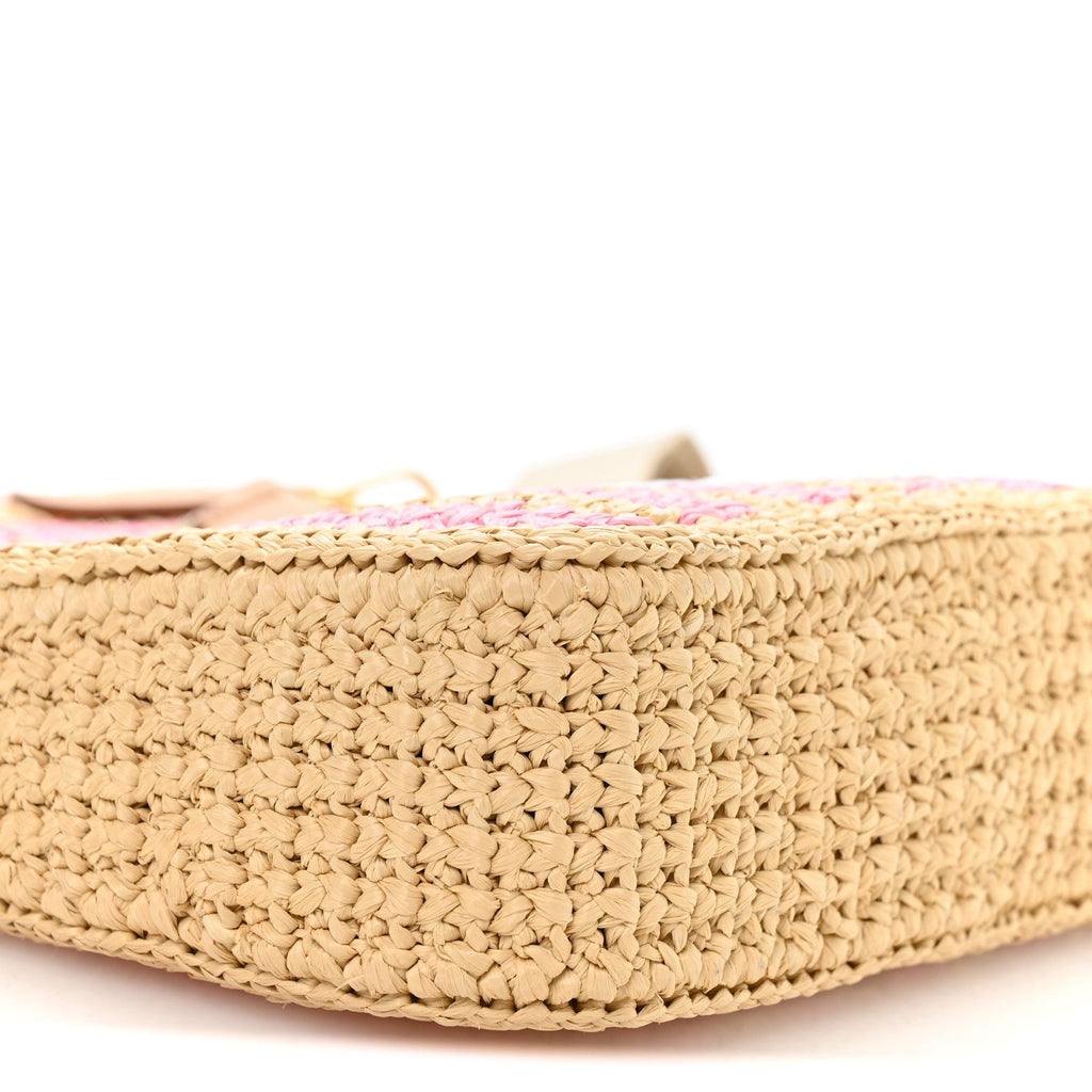 Yarn Raffia Effect Crochet Striped Re-Edition 2005 Shoulder Bag Naturale Petalo