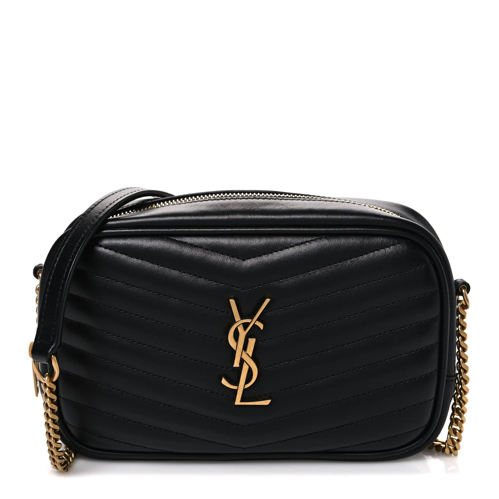 Calfskin Matelasse Monogram Mini Lou Camera Bag Black