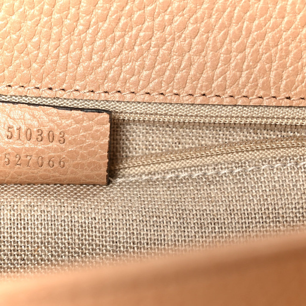 Dollar Calfskin Interlocking G Shoulder Bag Camelia