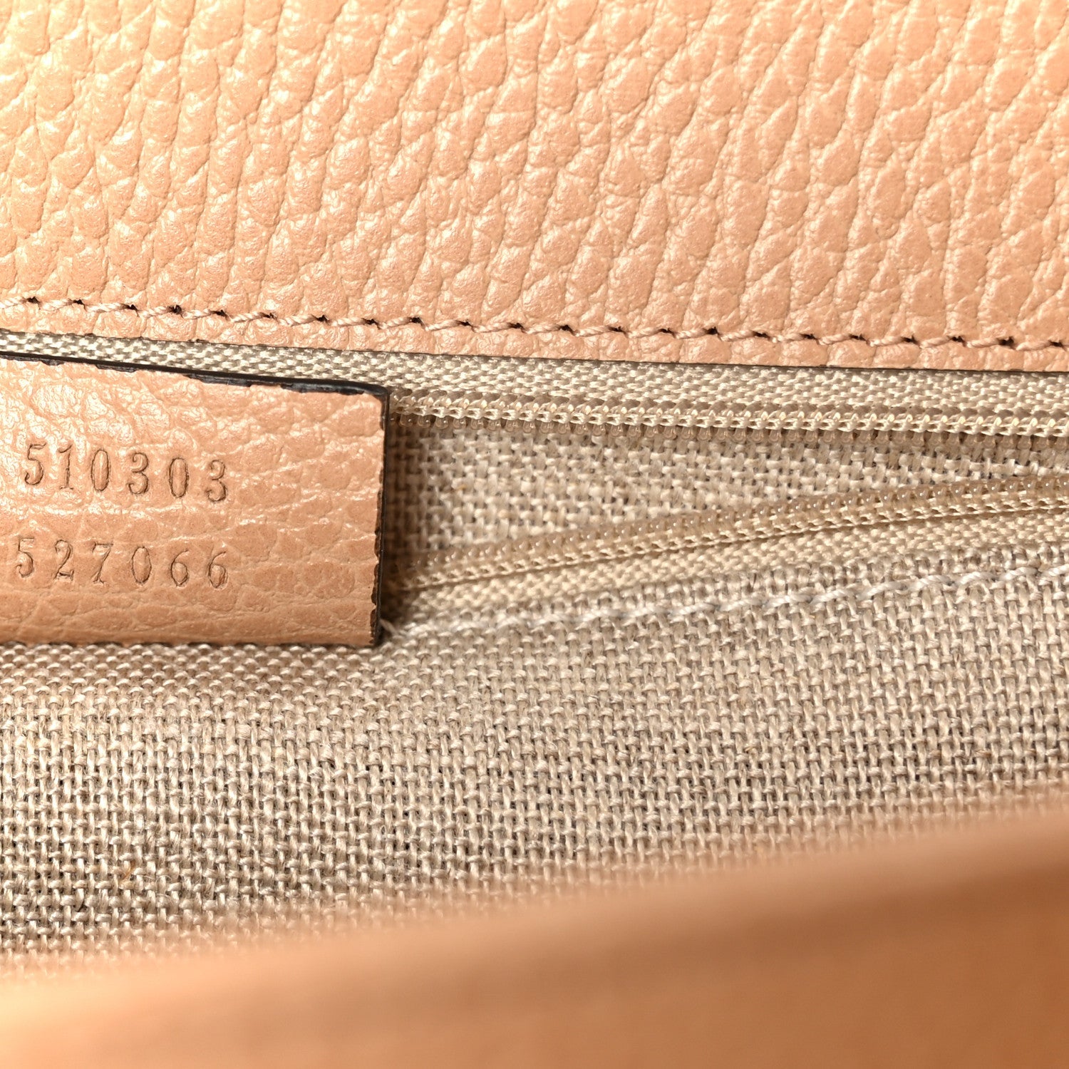 Dollar Calfskin Interlocking G Shoulder Bag Camelia