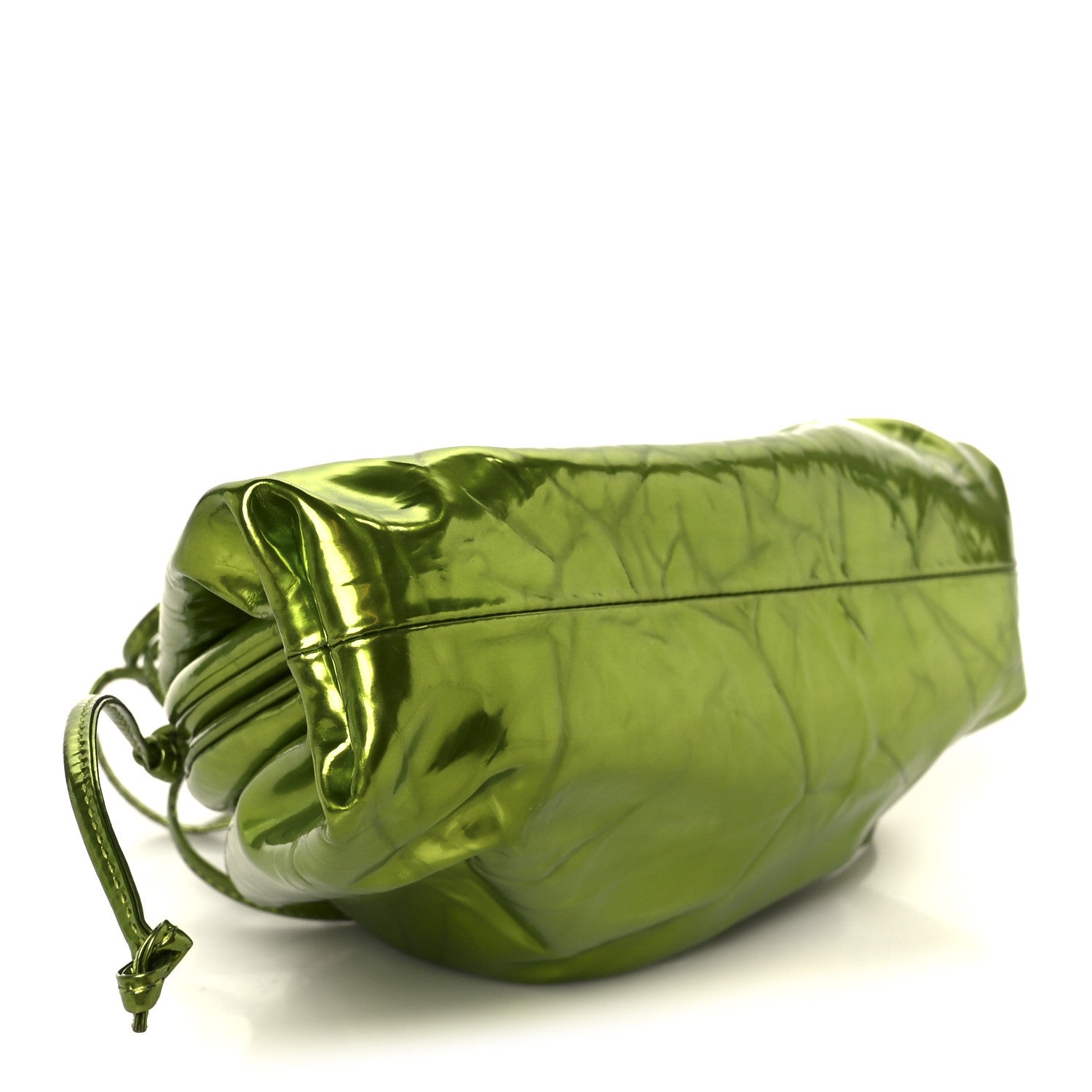 Metallic Crushed Calfskin The Mini Pouch Chlorophyll