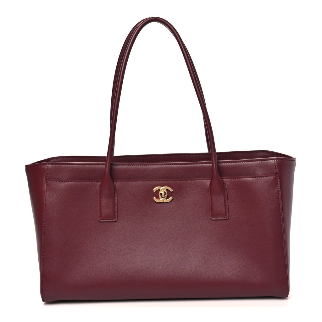 Calfskin Archetype Small Shopping Tote Dark Burgundy