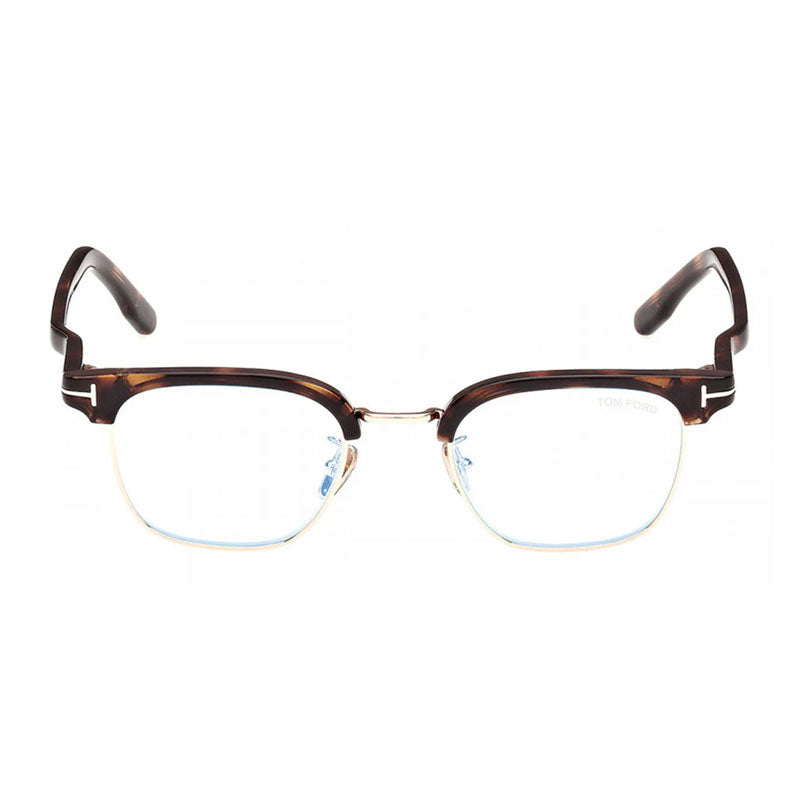 Tom Ford Eyeglasses Browline Full Rim, Dark Havana Frame and Clear/Blue Light Block Lenses Lens FT5932-D-B052