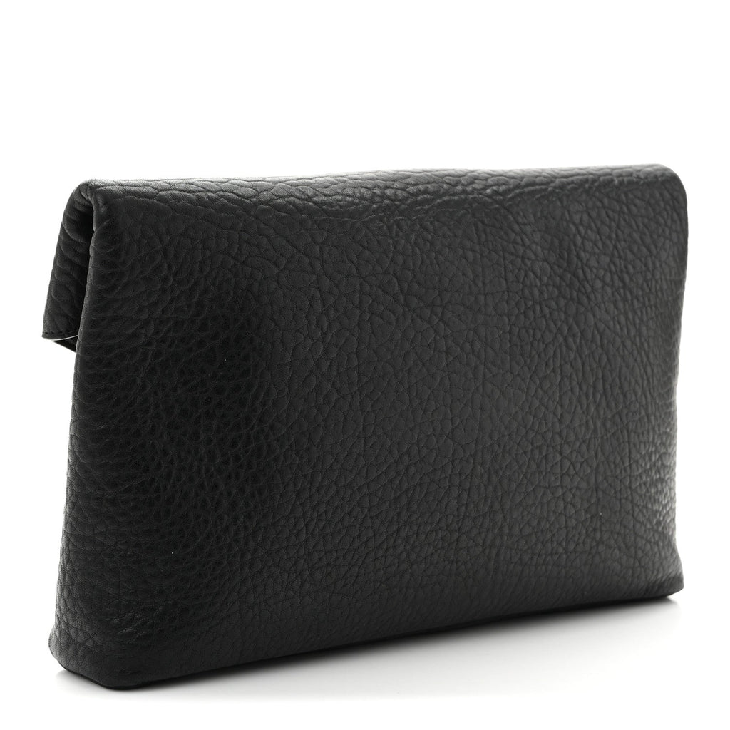 Grained Lambskin Cassandre Envelope Pouch Black