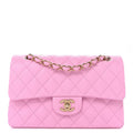 Caviar Quilted Small Double Flap Pink