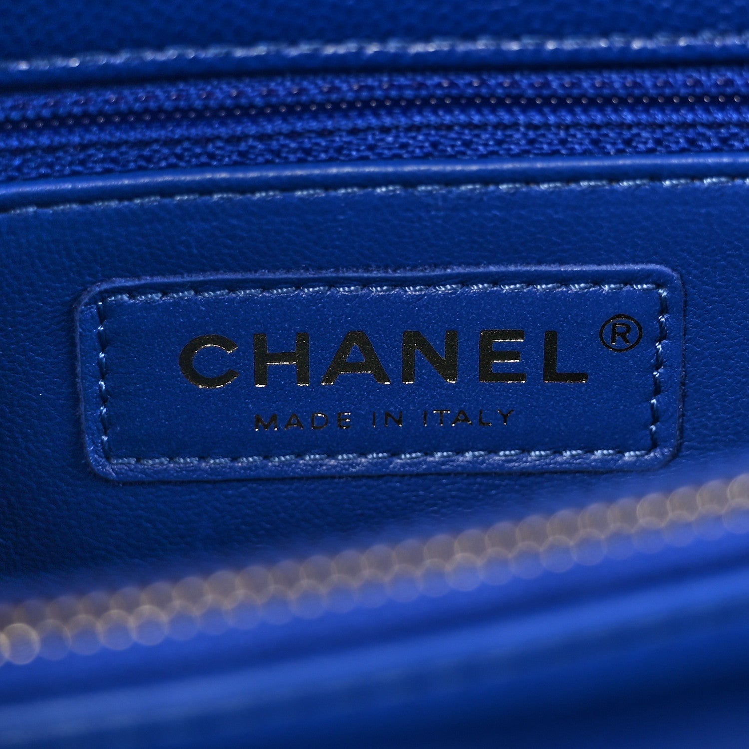 Caviar Quilted Small Coco Handle Flap Blue