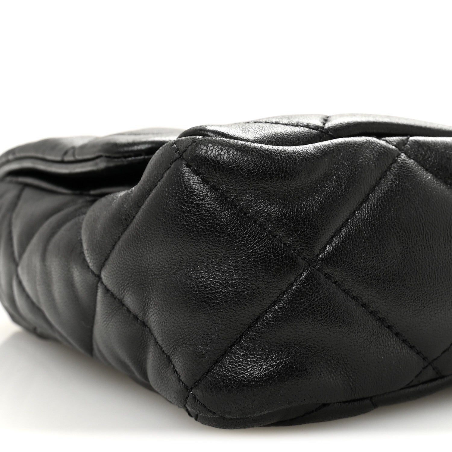 Lambskin Quilted Large CC Funky Town Flap Black