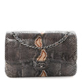 Metallic Snakeskin Jumbo Double Flap Blue