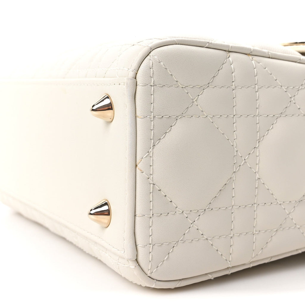 Lambskin Cannage Small My ABCDior Lady Dior White