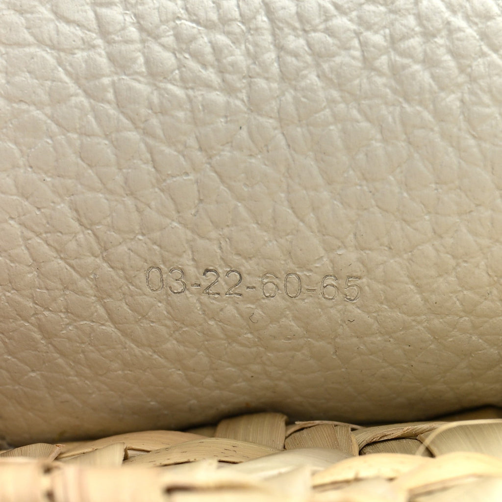 Raffia Calfskin Marcie Basket Small Marcie Round Crossbody Bag White