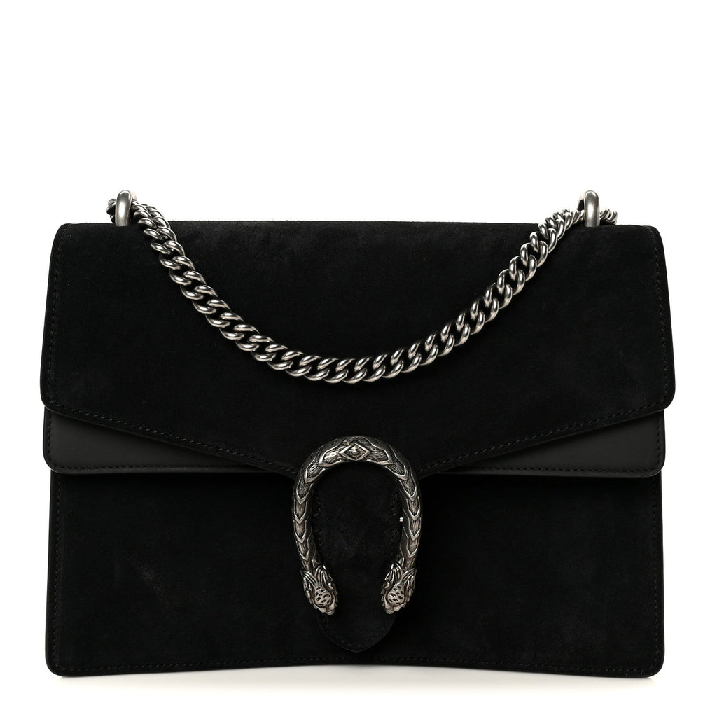 Suede Medium Dionysus Shoulder Bag Black