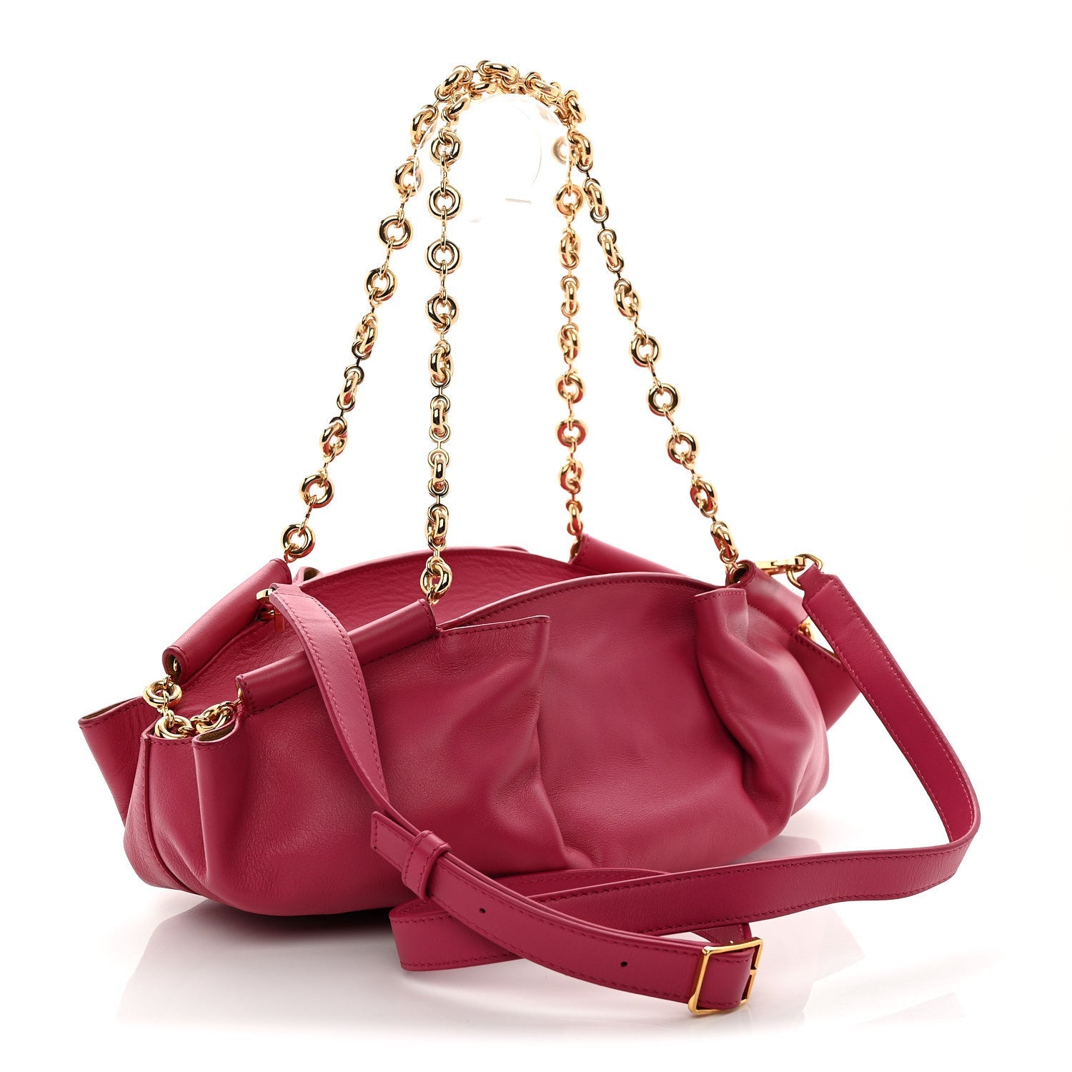 Shiny Nappa Calfskin Small Paseo Bag Magenta