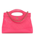 Shiny Crumpled Calfskin Quilted Nano 31 Shopping Bag Pink