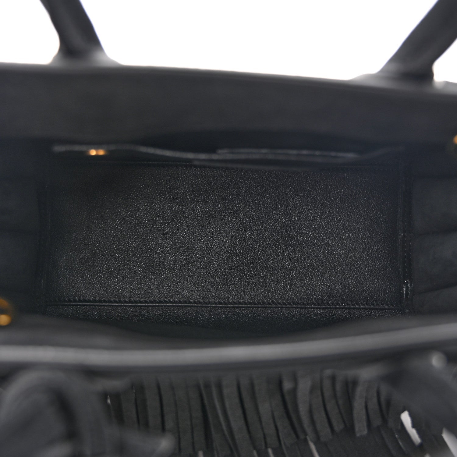 Suede Fringe Nano Sac De Jour Black