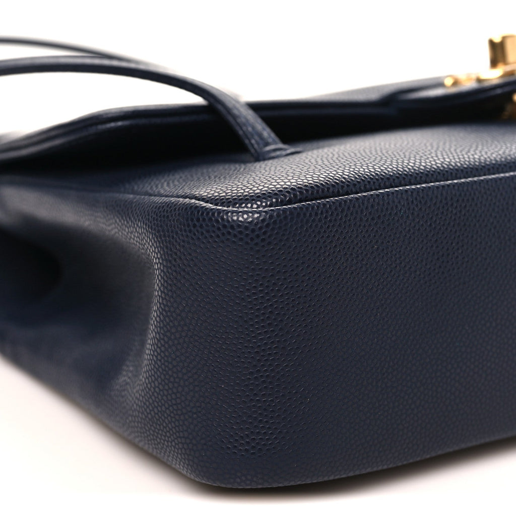 Shiny Caviar Preppy Coco Small Flap Navy