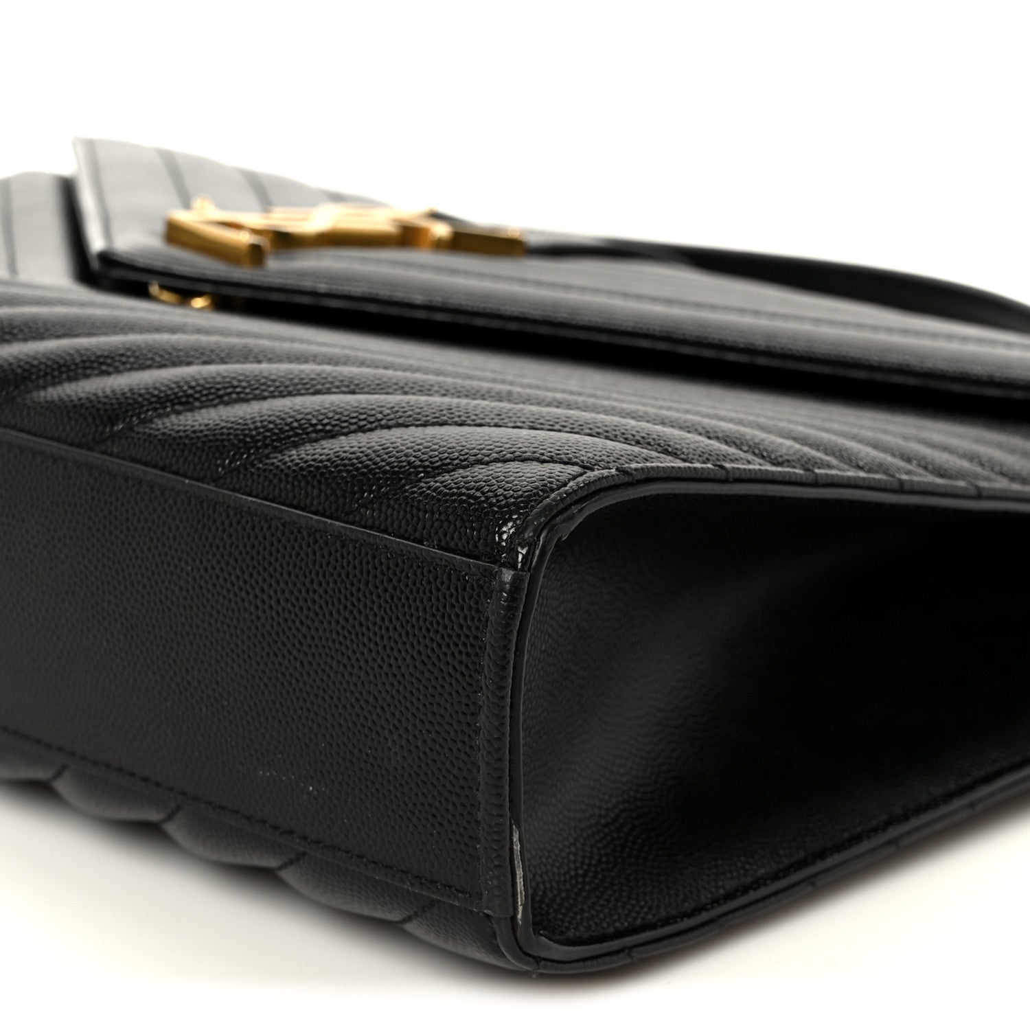 Grain De Poudre Matelasse Chevron Large Monogram Satchel Black