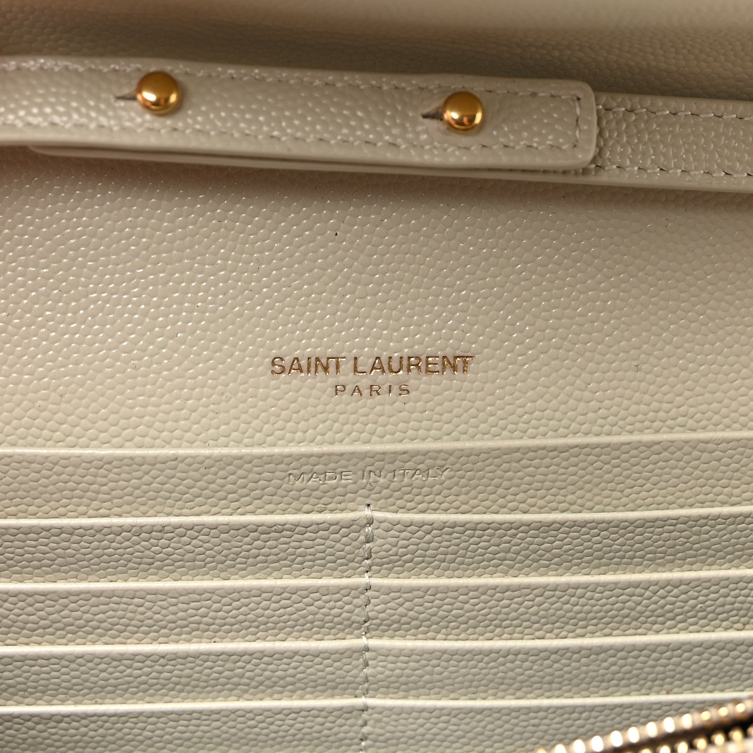 Grain De Poudre Matelasse Chevron Monogram Chain Wallet Crema Soft