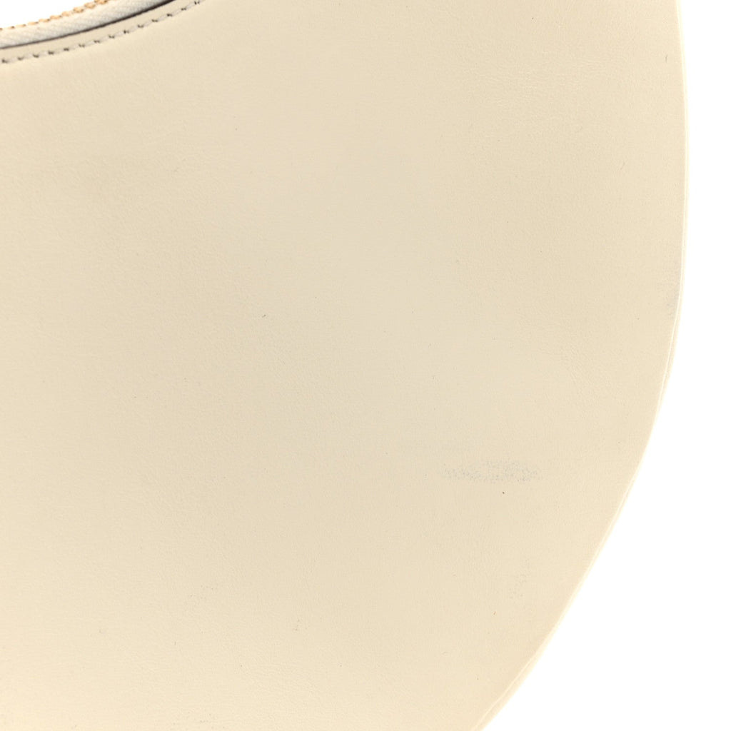 Vitello Grace Matte Small Fendigraphy Hobo Bag White Ice