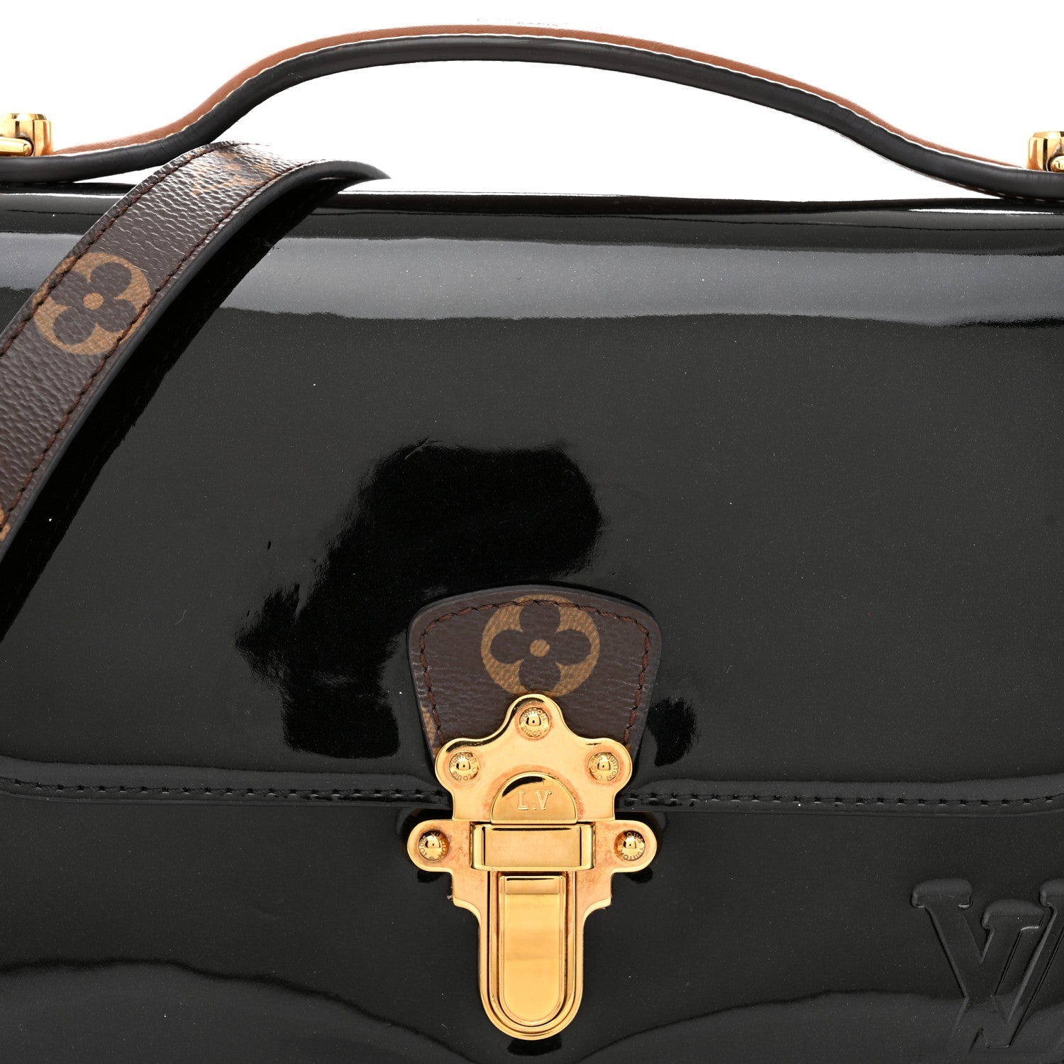 Patent Calfskin Monogram Cherrywood BB Black