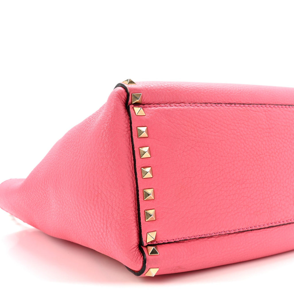 Vitello Small Rockstud Tote Fuxia Fluo