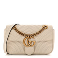 Calfskin Matelasse Mini GG Marmont Shoulder Bag White