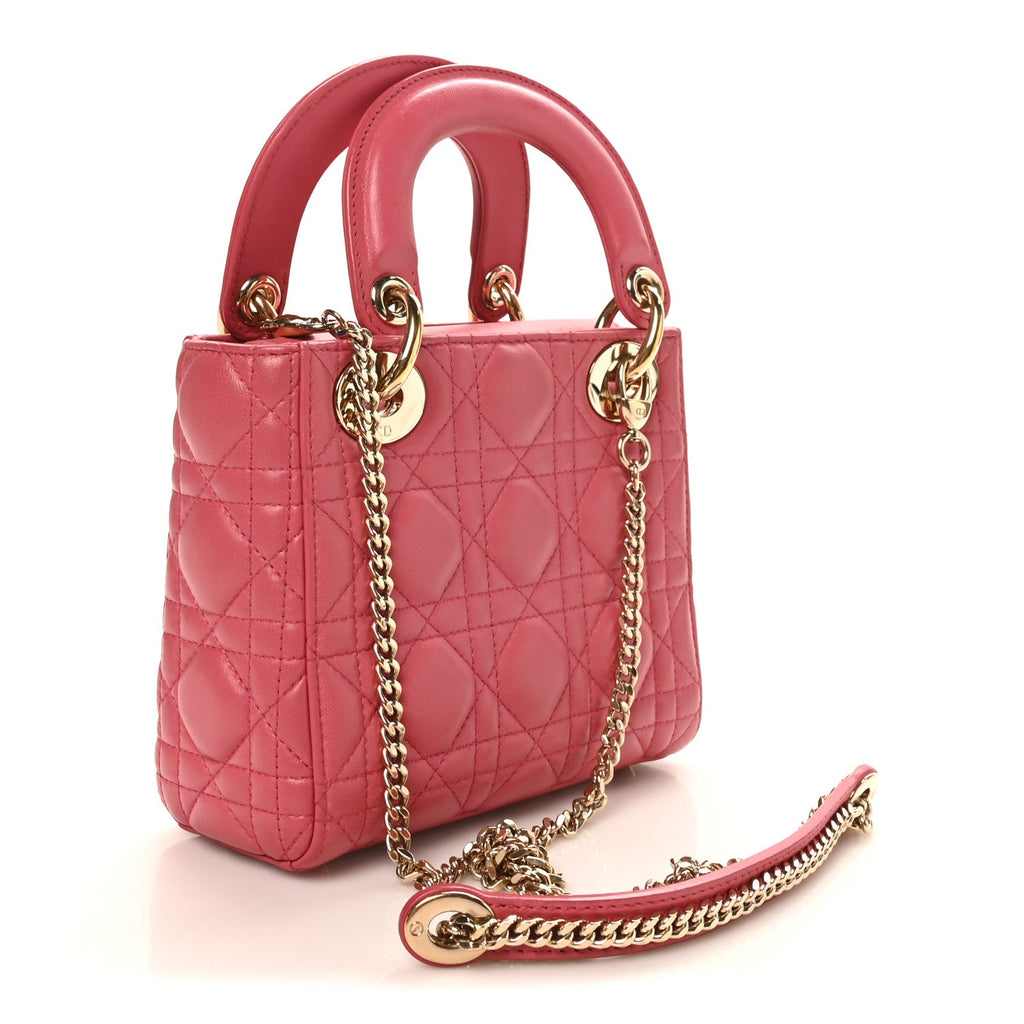 Lambskin Cannage Mini Lady Dior Pink Pink