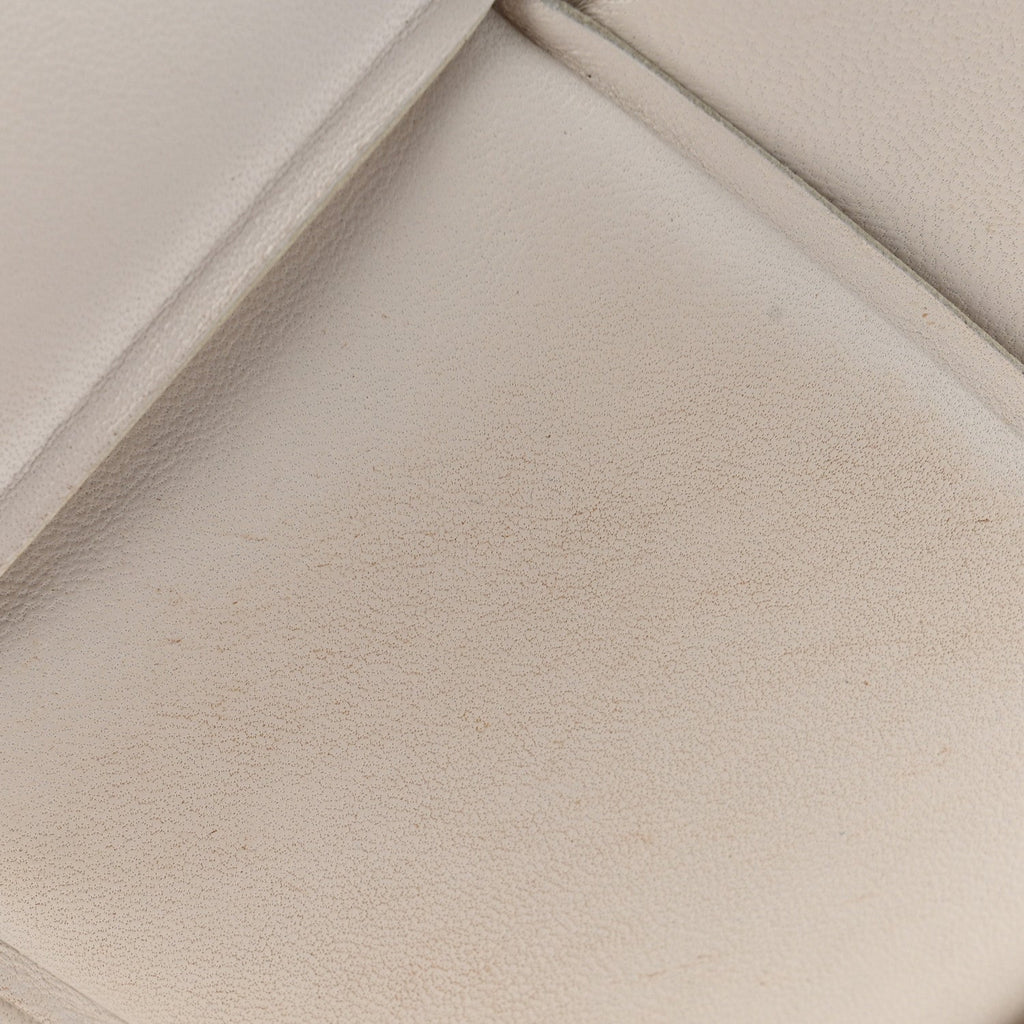 Nappa Intreccio Padded Top Handle Shoulder Bag White